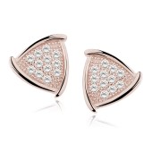 Cercei argint placati cu aur roz cu pietre DiAmanti Z0551E_RG-DIA